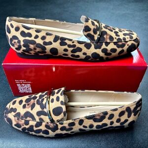 Journee Wrenn Loafer Flats Leopard Women's‎ Size 8M Vegan Leather NEW in Box